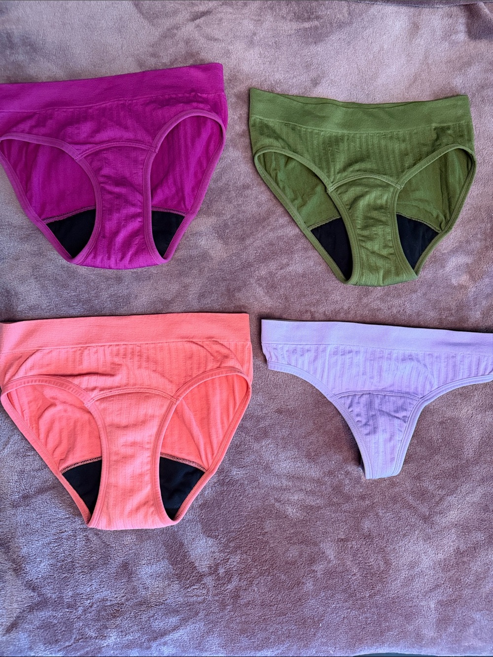 Women’s Period Co. Cotton Bikini Underwear Pack - Pink, Green, Coral, Lavender